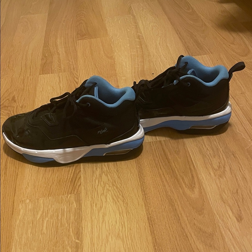 Jordan Black and Light Blue Kids Sneakers